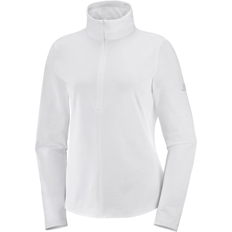 Chaquetas Salomon Essential Lightwarm Half Zip Mujer Blancos | MX ZPYV580